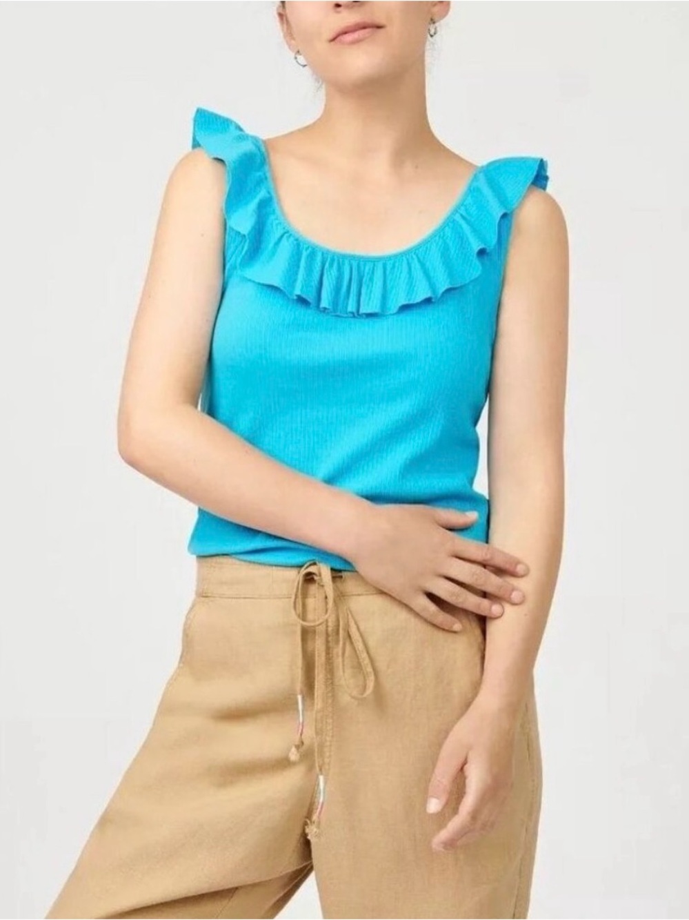 J Crew Women’s Blue Ribbed Top Small